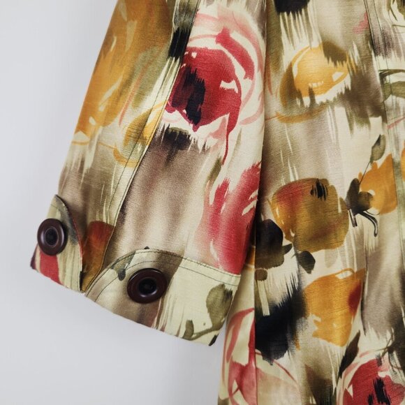 Investments Size 8 Floral Multi Collared 3/4 Sleeve Open Front Blazer Jacket - Picture 3 of 6